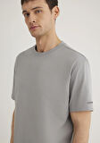 Bisiklet Yaka Gri Basic Tişört 0611593-70098