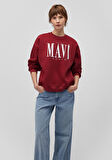 Mavi Logo Baskılı Kırmızı Sweatshirt 1S10177-70392