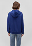 Mavi Logo Baskılı Kapüşonlu Fermuarlı Mavi Sweatshirt 1S10178-70722