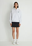 Mavi Logo Baskılı Yarı Fermuarlı Gri Sweatshirt 1S10179-85438