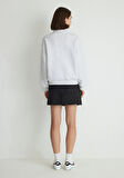 Mavi Logo Baskılı Yarı Fermuarlı Gri Sweatshirt 1S10179-85438