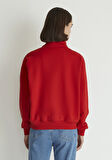 Mavi Logo Baskılı Yarı Fermuarlı Kırmızı Sweatshirt 1S10179-86417