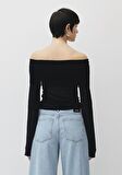 Mavi Omzu Açık Siyah Crop Triko 1710557-900