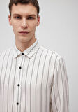 Çizgili Beyaz Tencel Gömlek 0211222-620