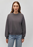 Bisiklet Yaka Gri Basic Sweatshirt 1611770-86560
