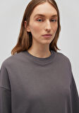 Bisiklet Yaka Gri Basic Sweatshirt 1611770-86560