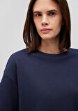 Bisiklet Yaka Mavi Basic Crop Tişört 1612708-85315