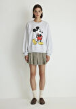 Mickey Mouse Baskılı Gri Sweatshirt 1S10254-88467