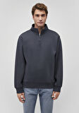 Yarı Fermuarlı Lacivert Basic Sweatshirt 0S10278-87822