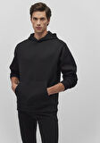 Kapüşonlu Siyah Basic Sweatshirt 0S10275-900