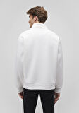 Yarı Fermuarlı Beyaz Basic Sweatshirt 0S10278-70057