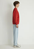 Bisiklet Yaka Kırmızı Basic Sweatshirt 0S10084-86417
