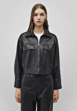 Siyah Suni Deri Gömlek 1210967-900