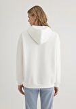 Mavi Logo Baskılı Kapüşonlu Ekru Sweatshirt 1S10243-70057