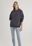 Mavi Logo Baskılı Kapüşonlu Antrasit Sweatshirt 1S10243-80932