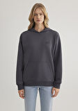 Mavi Logo Baskılı Kapüşonlu Antrasit Sweatshirt 1S10243-80932