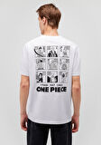 One Piece Baskılı Beyaz Tişört 0612447-620