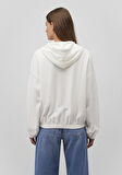 Yarı Fermuarlı Kapüşonlu Beyaz Sweatshirt 1S10248-80194