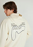 Sırt Baskılı Beyaz Sweatshirt 0S10286-70055