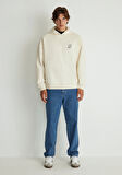 Sırt Baskılı Beyaz Sweatshirt 0S10286-70055