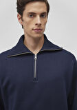 Yarı Fermuarlı Lacivert Sweatshirt 0S10243-82318