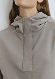 Sporty Lux Yarı Fermuarlı Gri TENCEL TM Modal Sweatshirt 1S10280-70352