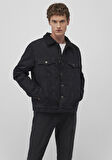 Zander Classic Denim Antrasit Suni Kürklü  Jean Ceket 0111214-89117