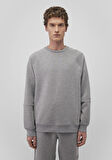 Bisiklet Yaka Gri Basic Sweatshirt 0S10295-80018