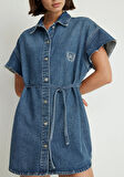 Nika Kolej Indigo Mavisi Jean Elbise 1310631-89234