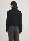Siyah Crop Trençkot 1110655-900