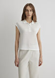 Beyaz Örme Polo Tişört 1612654-70057