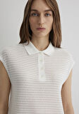 Beyaz Örme Polo Tişört 1612654-70057
