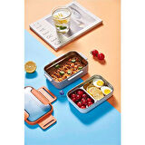 Vagonlife Çift Katmanlı Paslanmaz Çelik Öğle Yemeği Kutusu Lacivert BL20182