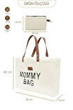 Mommy Bag, Anne Bebek Bakım Çantası, Cüzdan Hediyeli, XL Büyük Boy, Kadın Çantası, Morteddy Serisi