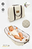 Bebek Yatağı, Bebek Yuvası, Babynest, 0-24 Ay Kullanım, Baş Yastıklı Kanvas Kılıf Deluxe Adorn Serisi