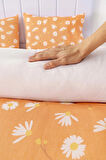 Turuncu Papatya Çift Kişilik Nevresim Takımı Pamuklu
