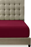 Bordo Tek Kişilik Lastikli Çarşaf + 2 Adet Yastık Kılıfı 100x200