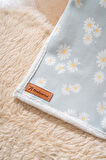 Fluffy Bebek Battaniyesi 70x100 Cm Yeşil Papatya Desen
