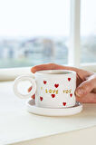 I Love You Amore El Yapımı Seramik Double Kahve Fincanı Mug Kupa