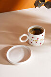 I Love You Amore El Yapımı Seramik Double Kahve Fincanı Mug Kupa