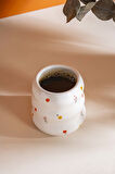 Minimal Çiçekler Amore El Yapımı Seramik Double Kahve Bardağı Mug Kupa