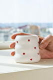 Mini Kalpler Amore El Yapımı Seramik Double Kahve Bardağı Mug Kupa