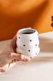 Mini Kalpler Amore El Yapımı Seramik Double Kahve Bardağı Mug Kupa