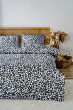 Leopar Siyah Çift Kişilik Baskılı Pike 200 x 220 cm