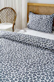 Leopar Siyah Çift Kişilik Baskılı Pike 200 x 220 cm