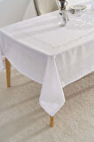 Jumbo Jakar Beyaz Sıvı İtici Leke Tutmaz Masa Örtüsü 160x220 cm