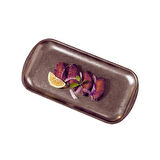 Açık Büfe Retro Sunum Tabağı Bakır 37*20 Cm