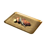 Açık Büfe Retro Sunum Tabağı Altın 30*20 Cm