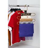 Gold 10'lu Dolap İçi 5 Katlı Pantolon Elbise, Şal, Eşarp, Askısı, Çoklu Gardrop Askılığı-Metal Paslanmaz