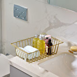 Gold Dikdörtgen Sepet Şık Çok Amaçlı Dolap Düzenleyici Organizer